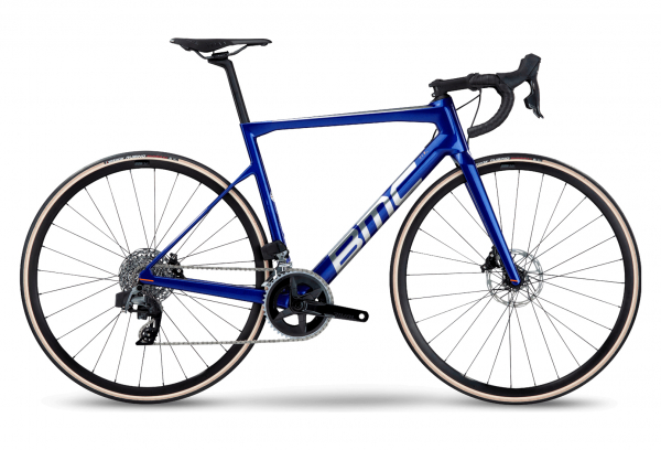 BMC TEAMMACHINE SLR VIER SRAM RIVAL ETAP AXS 12V 700MM BLAU GEBÜRSTETES 2022 RENNRAD