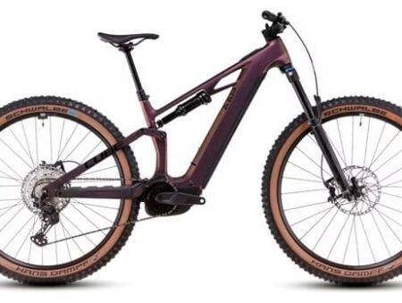 Cube Stereo Hybrid One44 HPC SLX 800 Electric Full Suspension MTB Shimano Deore XT 12S 800 Wh 29'' Molotov Purple Green 2025